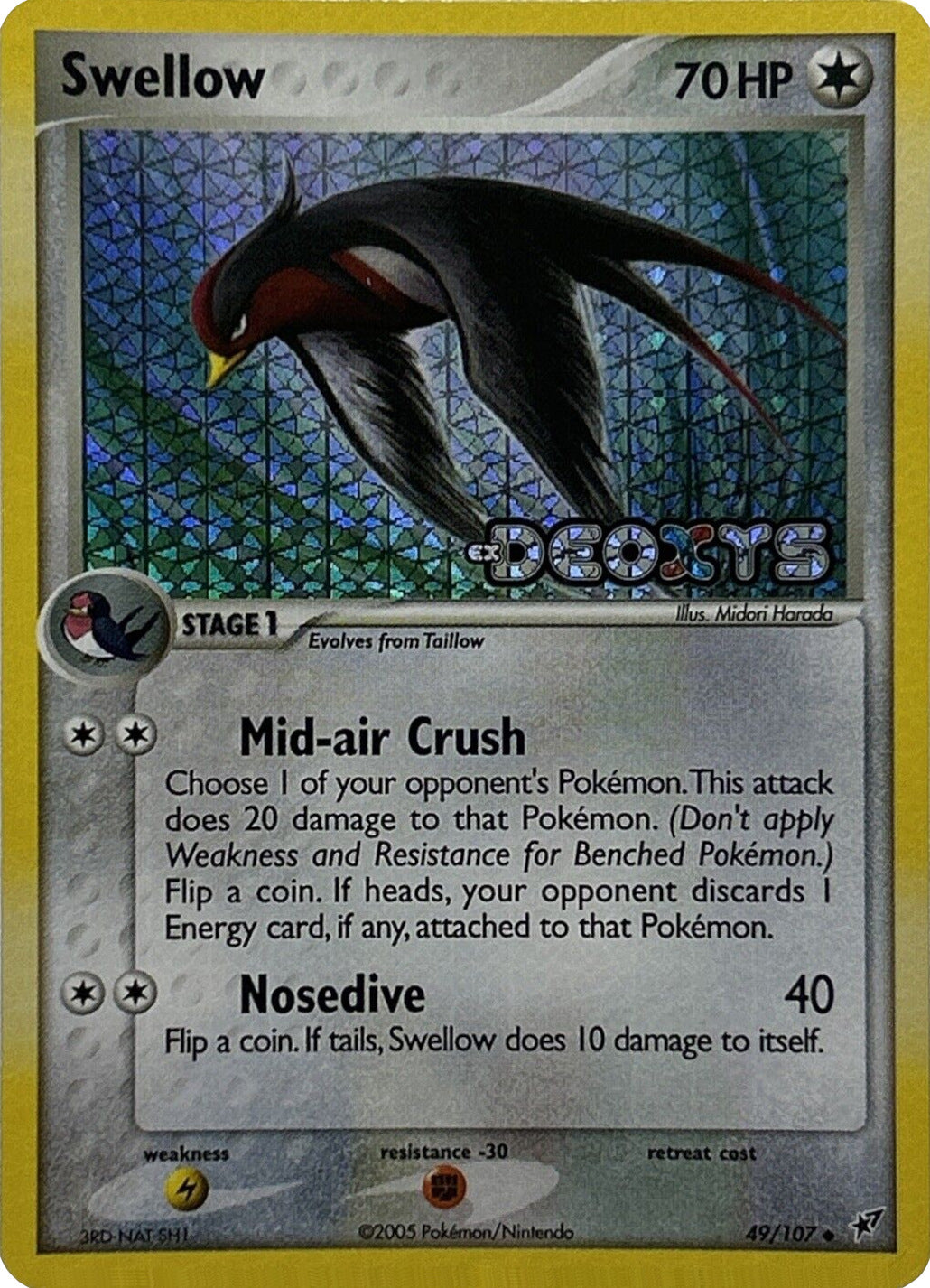 Swellow (49/107) (Stamped) [EX: Deoxys] | Jack's On Queen