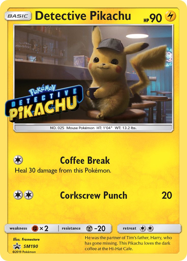 Detective Pikachu (SM190) (Stamped) [Sun & Moon: Black Star Promos] | Jack's On Queen