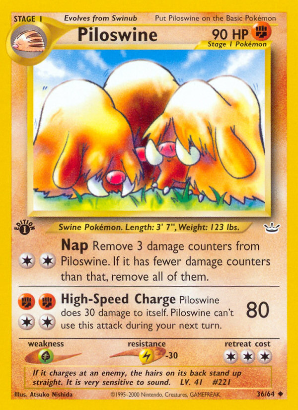 Piloswine (36/64) [Neo Revelation 1st Edition] | Jack's On Queen