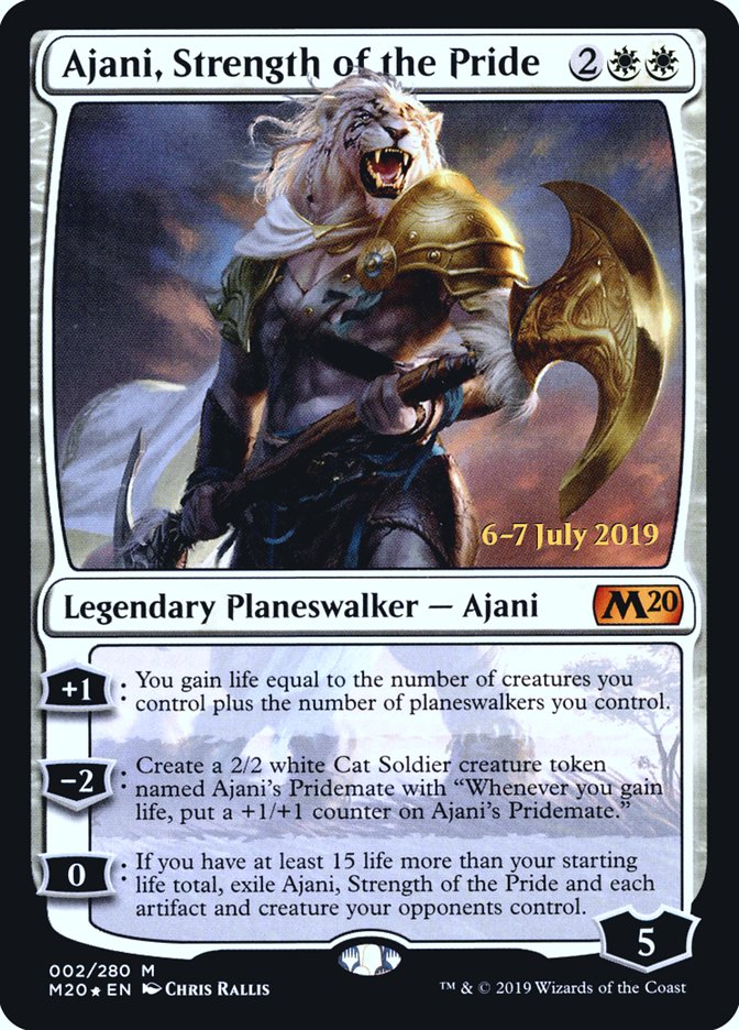 Ajani, Strength of the Pride  [Core Set 2020 Prerelease Promos] | Jack's On Queen