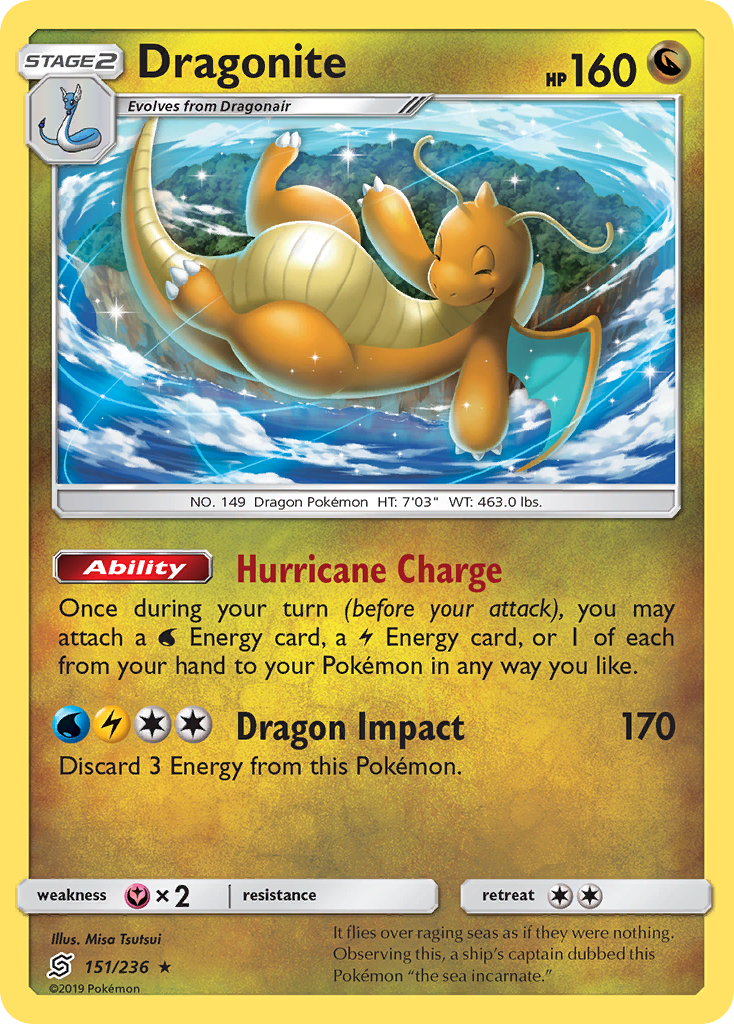 Dragonite (151/236) (Cosmos Holo) [Sun & Moon: Unified Minds] | Jack's On Queen