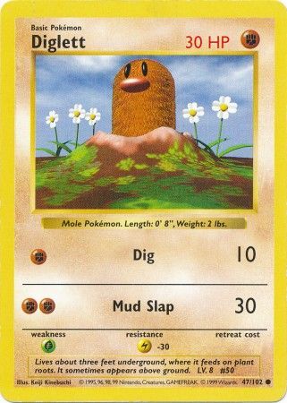 Diglett (47/102) [Base Set Shadowless Unlimited] | Jack's On Queen