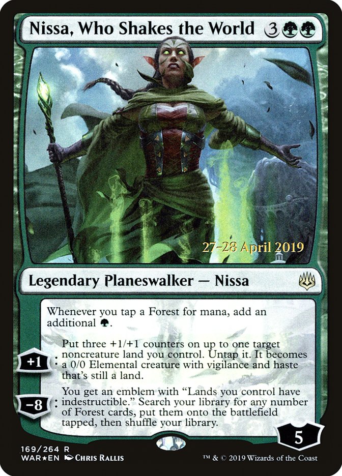 Nissa, Who Shakes the World  [War of the Spark Prerelease Promos] | Jack's On Queen