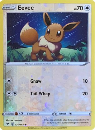 Eevee (130/185) (Reverse Cosmos Holo) [Sword & Shield: Vivid Voltage] | Jack's On Queen