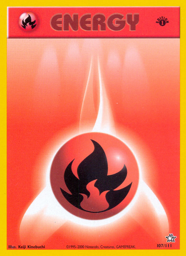 Fire Energy (107/111) [Neo Genesis 1st Edition] | Jack's On Queen