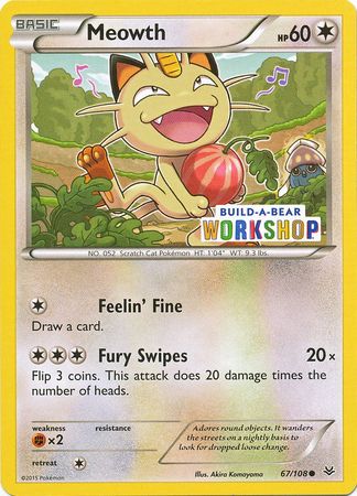 Meowth (67/108) (Build A Bear Workshop Exclusive) [XY: Roaring Skies] | Jack's On Queen