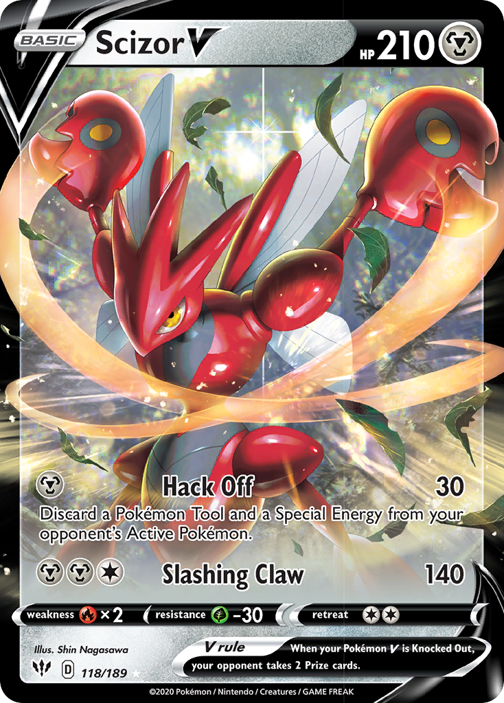 Scizor V (118/189) [Sword & Shield: Darkness Ablaze] | Jack's On Queen