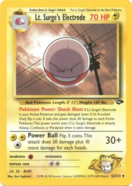 Lt. Surge's Electrode (52/132) [Gym Challenge Unlimited] | Jack's On Queen