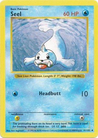 Seel (41/102) [Base Set Shadowless Unlimited] | Jack's On Queen
