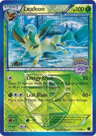 Leafeon (11/116) (States Championship Promo Staff) [Black & White: Plasma Freeze] | Jack's On Queen