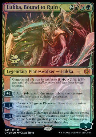 Lukka, Bound to Ruin [Phyrexia: All Will Be One Prerelease Promos] | Jack's On Queen