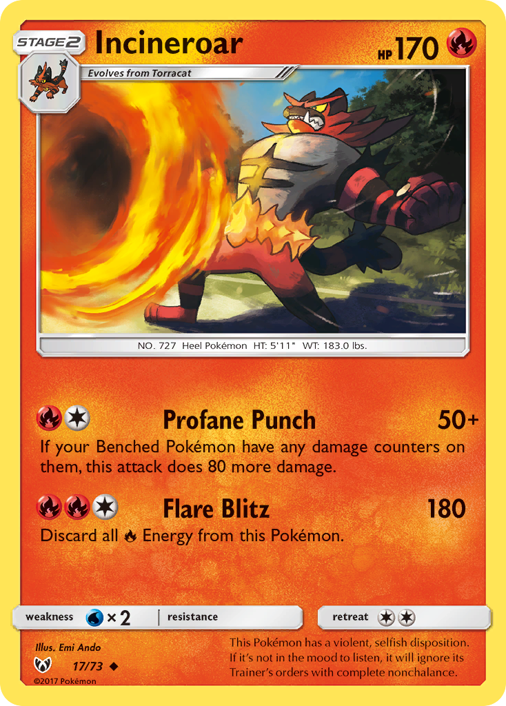 Incineroar (17/73) [Sun & Moon: Shining Legends] | Jack's On Queen