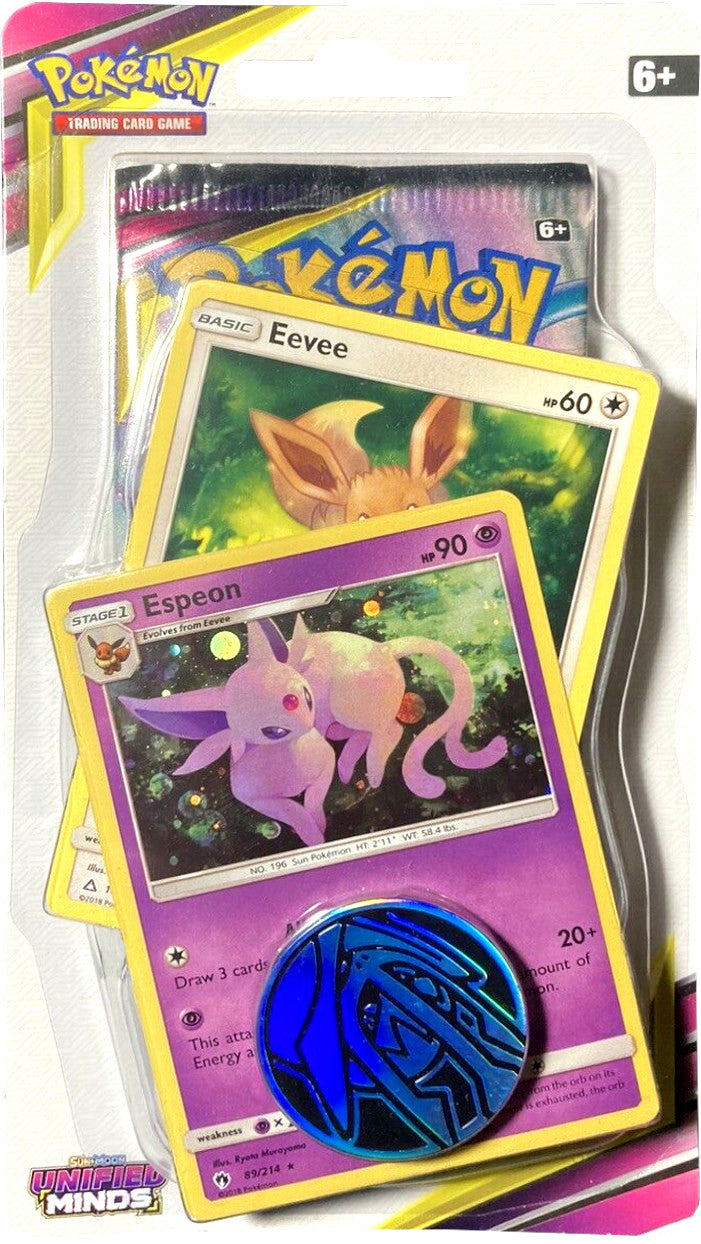 Sun & Moon: Unified Minds - Single Pack Blister (Espeon, Eevee) | Jack's On Queen
