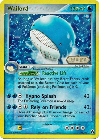 Wailord (14/92) (Stamped) [EX: Legend Maker] | Jack's On Queen