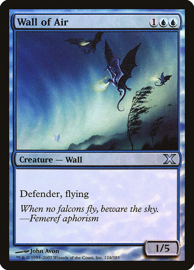 Wall of Air (Premium Foil) [Tenth Edition] | Jack's On Queen