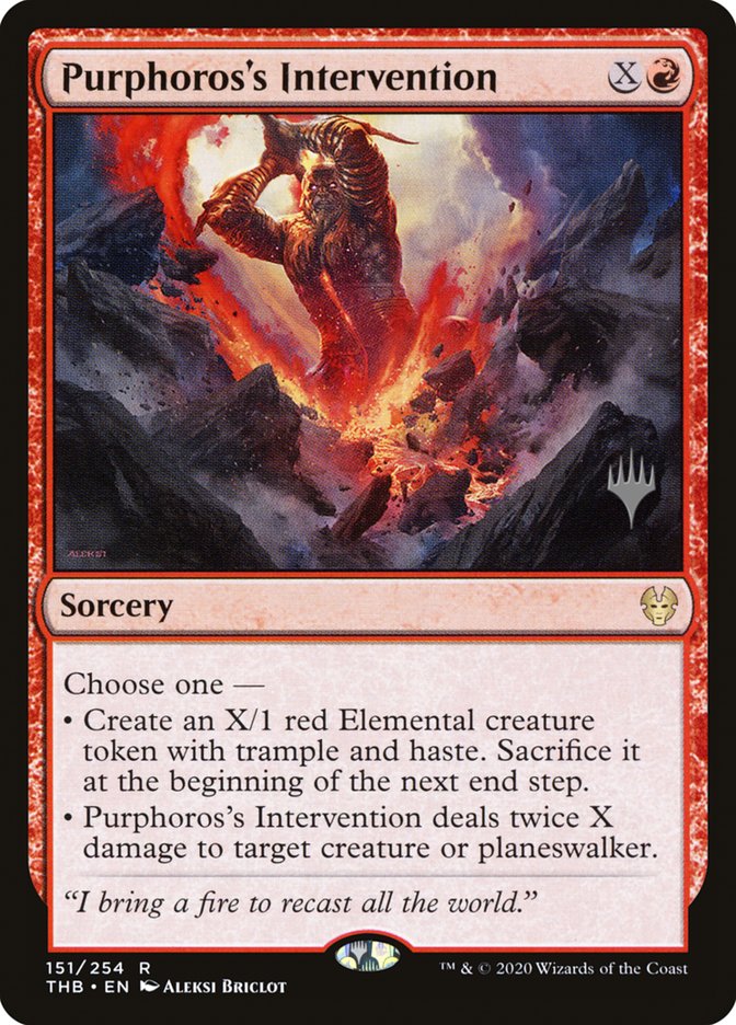 Purphoros's Intervention (Promo Pack) [Theros Beyond Death Promos] | Jack's On Queen