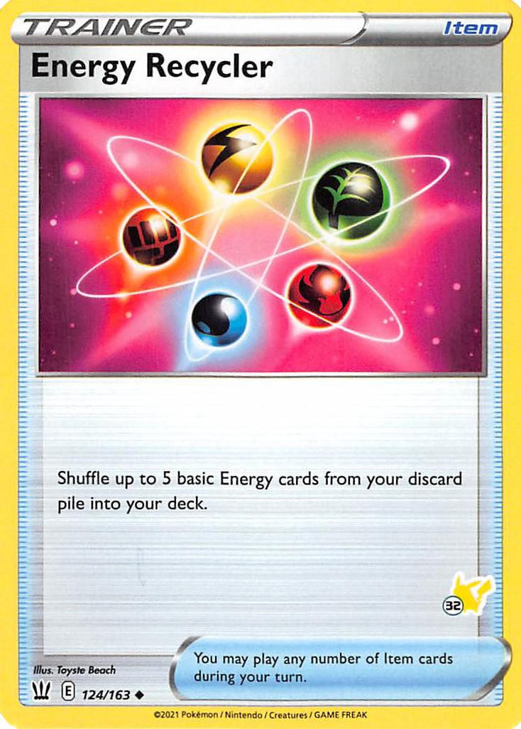 Energy Recycler (124/163) (Pikachu Stamp #32) [Battle Academy 2022] | Jack's On Queen