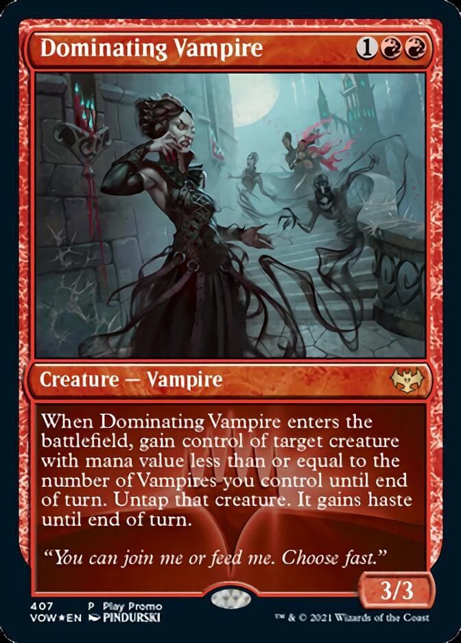 Dominating Vampire (Play Promo) [Innistrad: Crimson Vow Promos] | Jack's On Queen