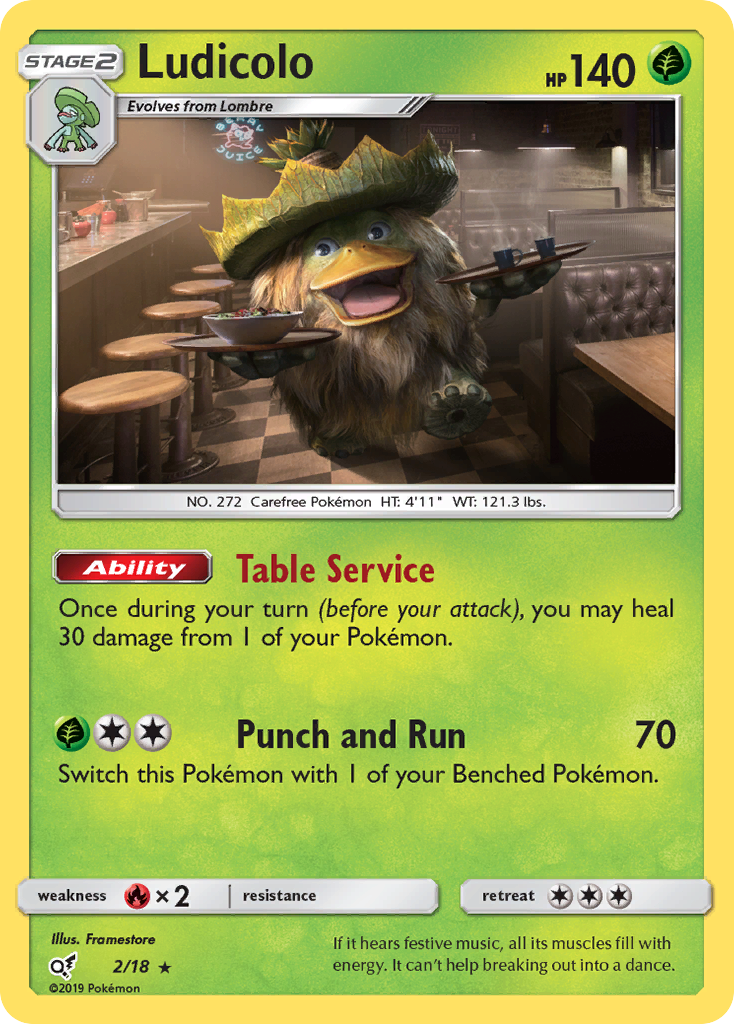 Ludicolo (2/18) [Sun & Moon: Detective Pikachu] | Jack's On Queen