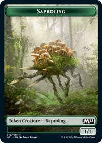 Saproling // Zombie Double-sided Token [Core Set 2021 Tokens] | Jack's On Queen