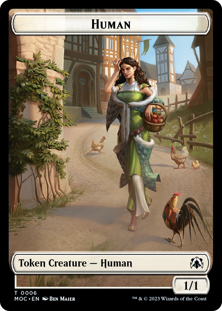 Zombie Knight // Human (6) Double-Sided Token [March of the Machine Commander Tokens] | Jack's On Queen