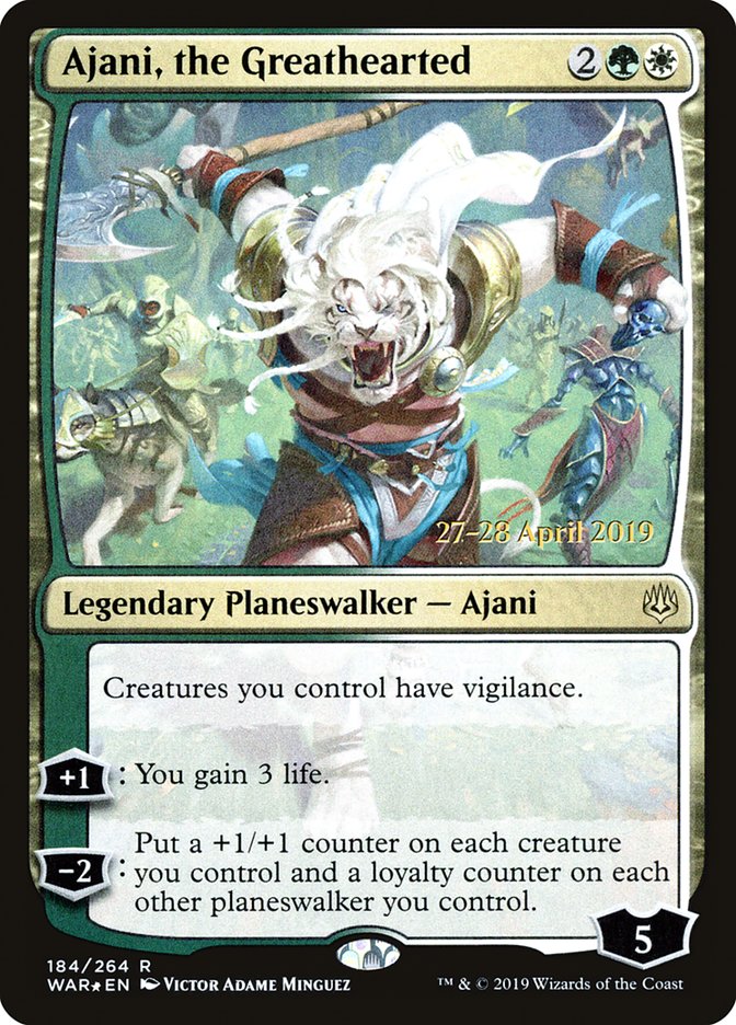 Ajani, the Greathearted  [War of the Spark Prerelease Promos] | Jack's On Queen