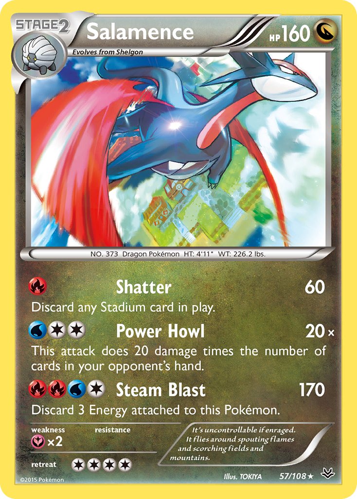 Salamence (57/108) (Theme Deck Exclusive) [XY: Roaring Skies] | Jack's On Queen