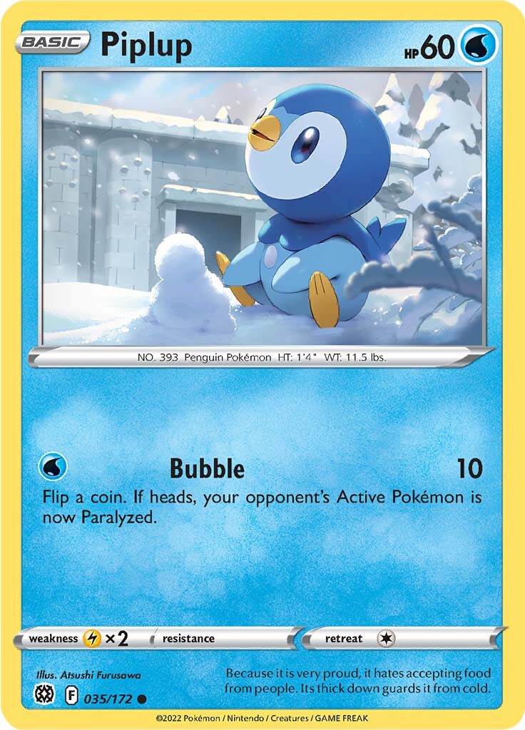 Piplup (035/172) [Sword & Shield: Brilliant Stars] | Jack's On Queen