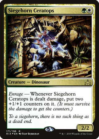 Siegehorn Ceratops [Rivals of Ixalan Promos] | Jack's On Queen
