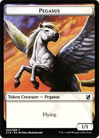 Pegasus // Human Double-sided Token [Commander 2019 Tokens] | Jack's On Queen