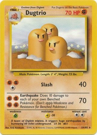 Dugtrio (19/102) [Base Set Unlimited] | Jack's On Queen