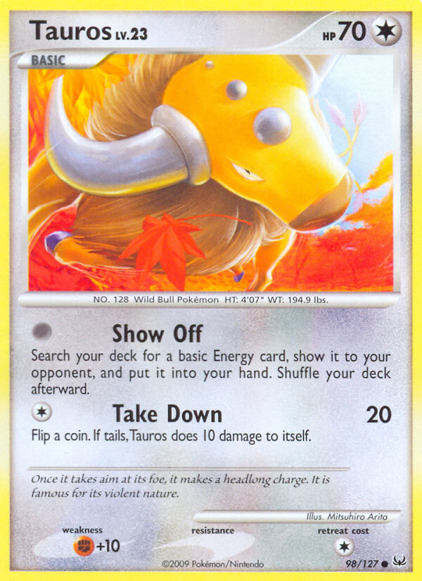 Tauros (98/127) [Platinum: Base Set] | Jack's On Queen