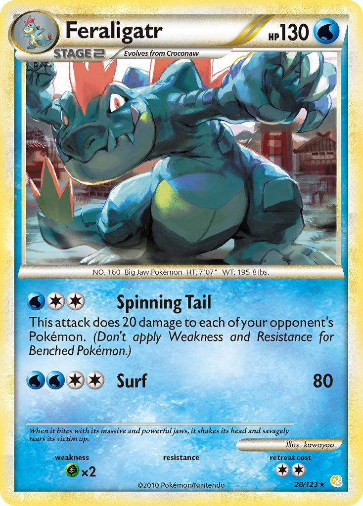 Feraligatr (20/123) (Theme Deck Exclusive) [HeartGold & SoulSilver: Base Set] | Jack's On Queen