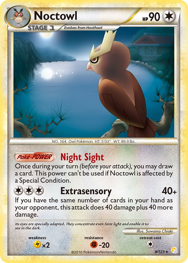 Noctowl (8/123) (Theme Deck Exclusive) [HeartGold & SoulSilver: Base Set] | Jack's On Queen