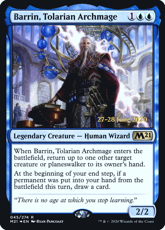 Barrin, Tolarian Archmage  [Core Set 2021 Prerelease Promos] | Jack's On Queen