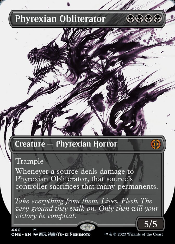 Phyrexian Obliterator (Borderless Ichor Step-and-Compleat Foil) [Phyrexia: All Will Be One] | Jack's On Queen