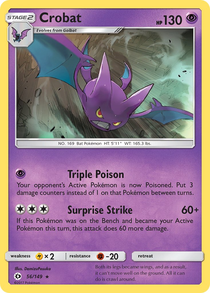 Crobat (56/149) (Prerelease Kit Exclusive) (Theme Deck Exclusive) [Sun & Moon: Base Set] | Jack's On Queen