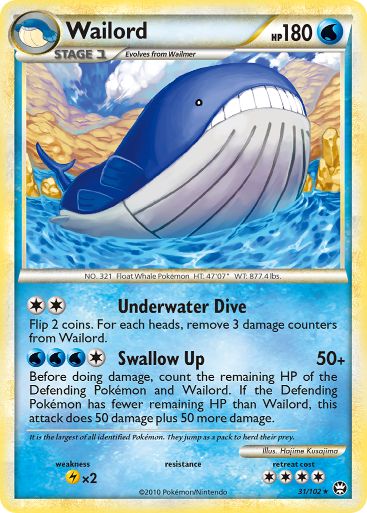 Wailord (31/102) [HeartGold & SoulSilver: Triumphant] | Jack's On Queen
