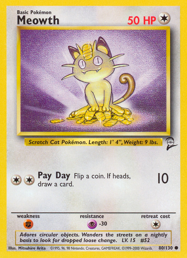 Meowth (80/130) [Base Set 2] | Jack's On Queen