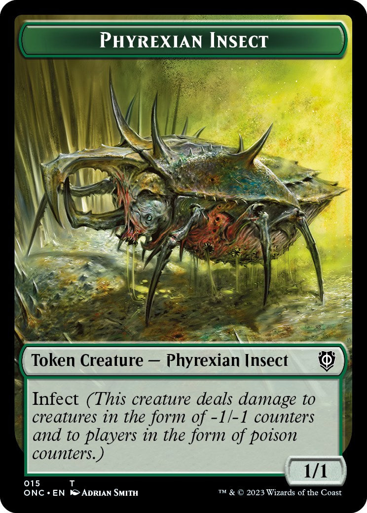 Phyrexian Mite // Phyrexian Insect Double-Sided Token [Phyrexia: All Will Be One Commander Tokens] | Jack's On Queen