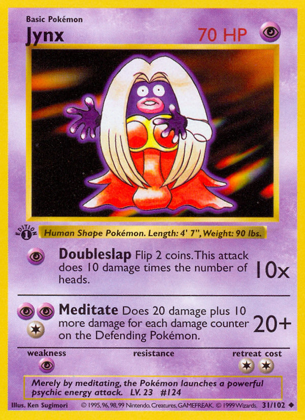 Jynx (31/102) (Shadowless) [Base Set 1st Edition] | Jack's On Queen