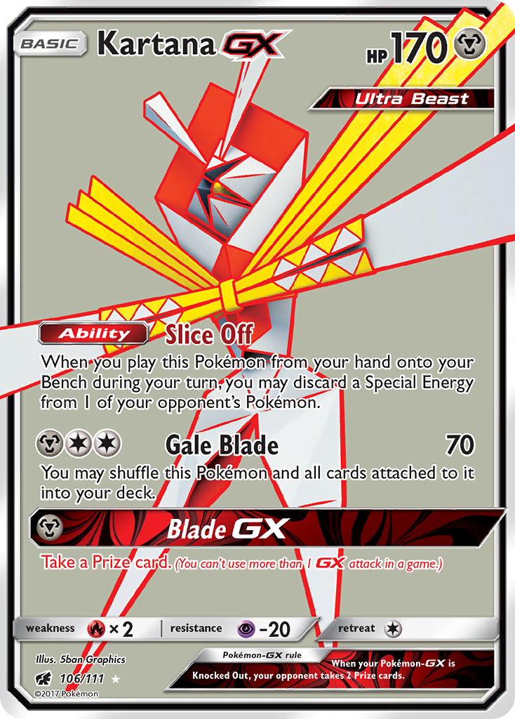 Kartana GX (106/111) [Sun & Moon: Crimson Invasion] | Jack's On Queen