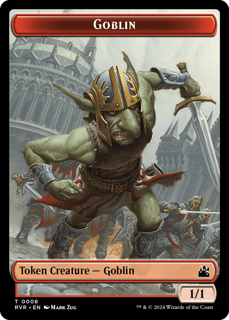 Goblin (0008) // Beast Double-Sided Token [Ravnica Remastered Tokens] | Jack's On Queen