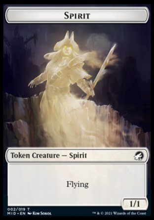Spirit // Zombie (015) Double-sided Token [Innistrad: Midnight Hunt Tokens] | Jack's On Queen