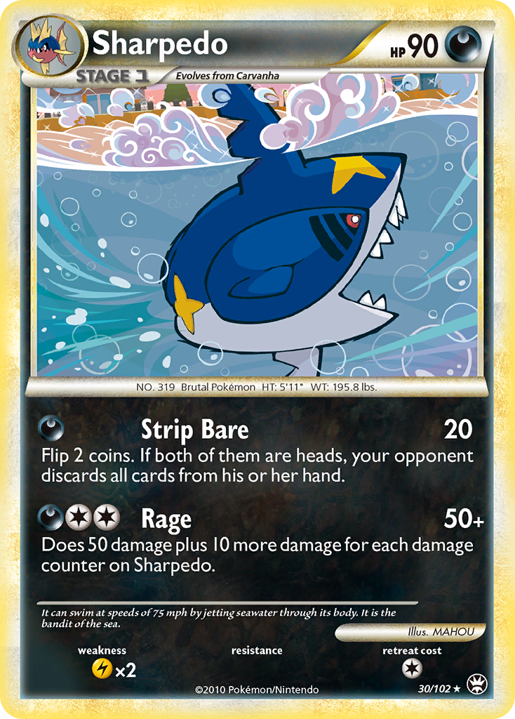 Sharpedo (30/102) [HeartGold & SoulSilver: Triumphant] | Jack's On Queen