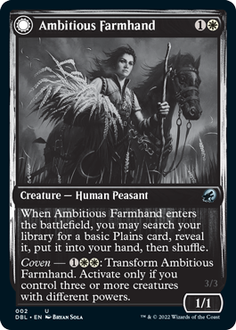 Ambitious Farmhand // Seasoned Cathar [Innistrad: Double Feature] | Jack's On Queen