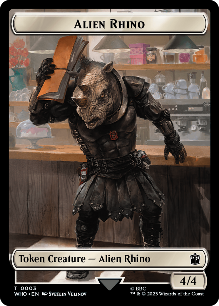 Alien Rhino // Clue (0021) Double-Sided Token [Doctor Who Tokens] | Jack's On Queen