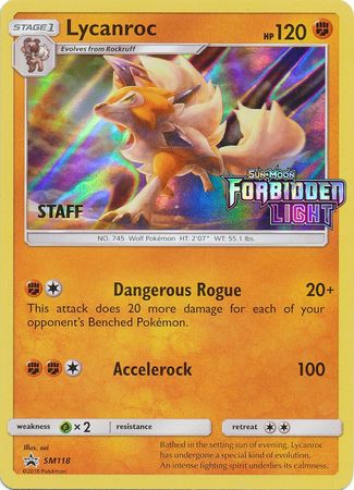 Lycanroc (SM118) (Staff Prerelease Promo) [Sun & Moon: Black Star Promos] | Jack's On Queen