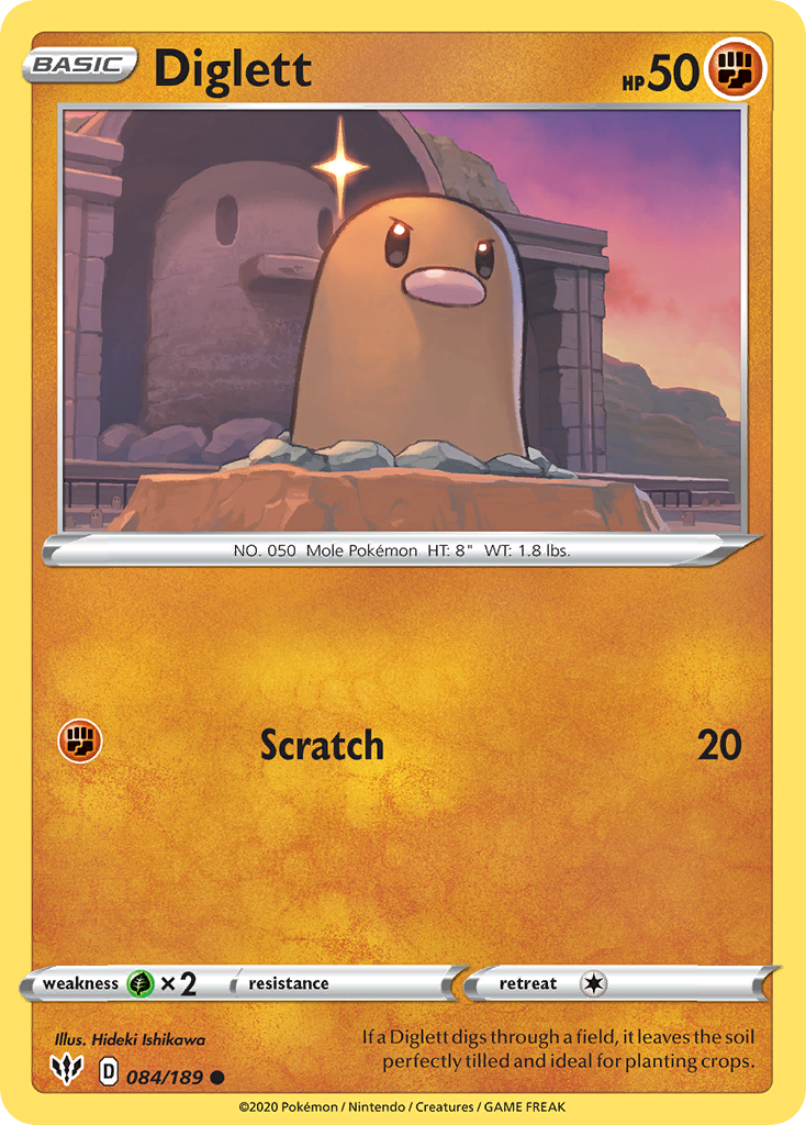 Diglett (084/189) [Sword & Shield: Darkness Ablaze] | Jack's On Queen