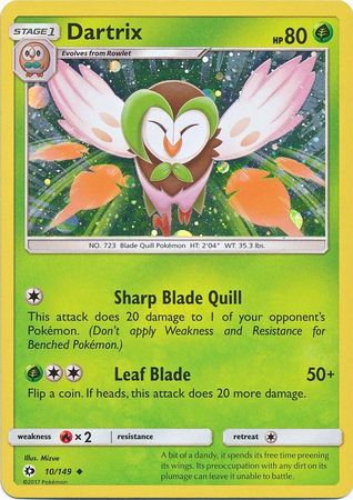 Dartrix (10/149) (Cosmos Holo) [Sun & Moon: Base Set] | Jack's On Queen